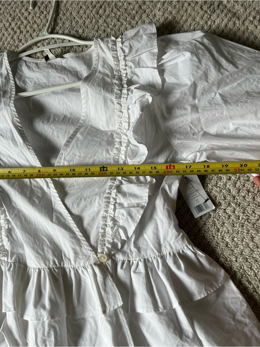 Joie White Ruffle V-Neck Peplum crossover peasant pilgrim doll Blouse - Picture 11 of 12